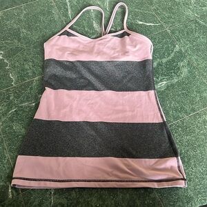 Lululemon striped racer back tank with built in bra